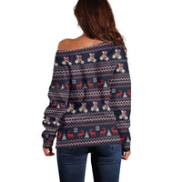 Santa Claus On Mountain Bike Off Shoulder Sweater Christmas Gifts DT04 - Wonder Print Shop