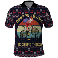 Santa Claus On Mountain Bike Polo Shirt Christmas Gifts DT04 - Wonder Print Shop