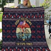 Santa Claus On Mountain Bike Quilt Christmas Gifts DT04 - Wonder Print Shop