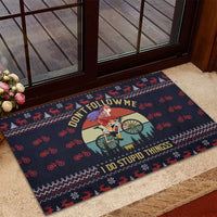 Santa Claus On Mountain Bike Rubber Doormat Christmas Gifts DT04 - Wonder Print Shop