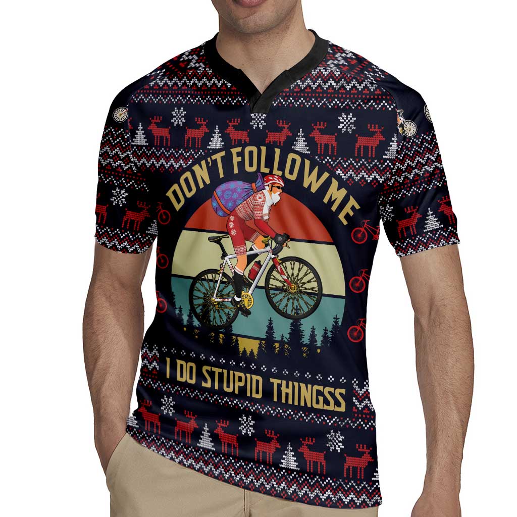 Santa Claus On Mountain Bike Rugby Jersey Christmas Gifts DT04 - Wonder Print Shop