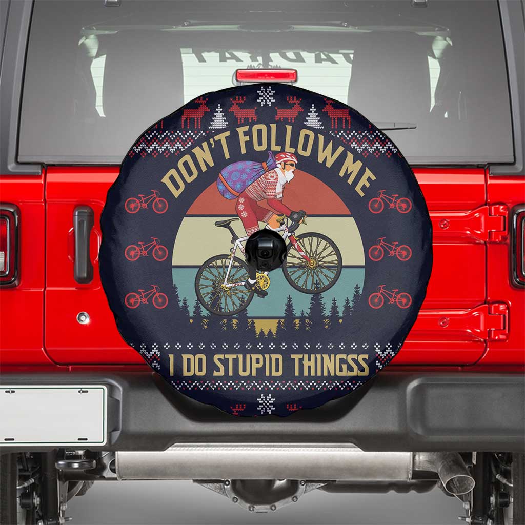 Santa Claus On Mountain Bike Spare Tire Cover Christmas Gifts DT04 - Wonder Print Shop