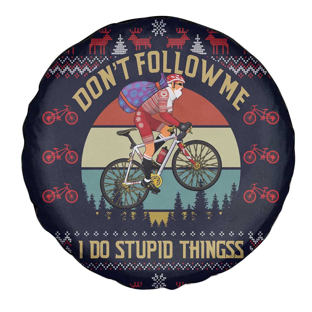 Santa Claus On Mountain Bike Spare Tire Cover Christmas Gifts DT04 - Wonder Print Shop
