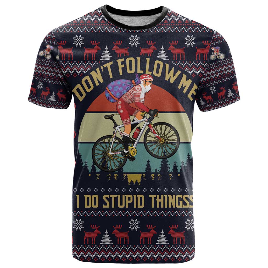 Santa Claus On Mountain Bike T Shirt Christmas Gifts DT04 - Wonder Print Shop