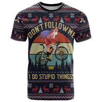 Santa Claus On Mountain Bike T Shirt Christmas Gifts DT04 - Wonder Print Shop