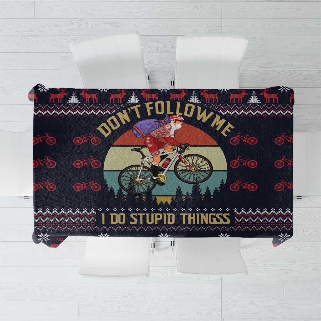 Santa Claus On Mountain Bike Tablecloth Christmas Gifts DT04 - Wonder Print Shop