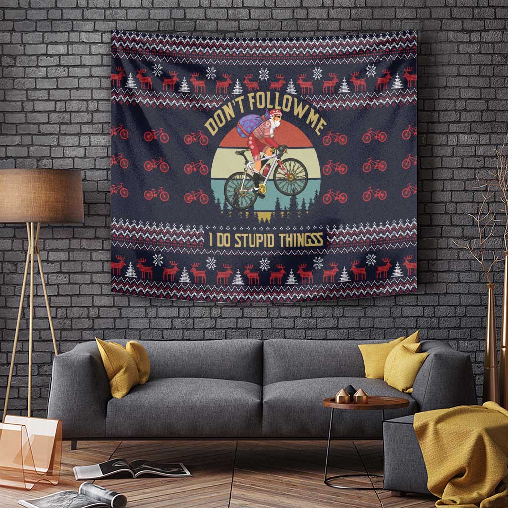 Santa Claus On Mountain Bike Tapestry Christmas Gifts DT04 - Wonder Print Shop