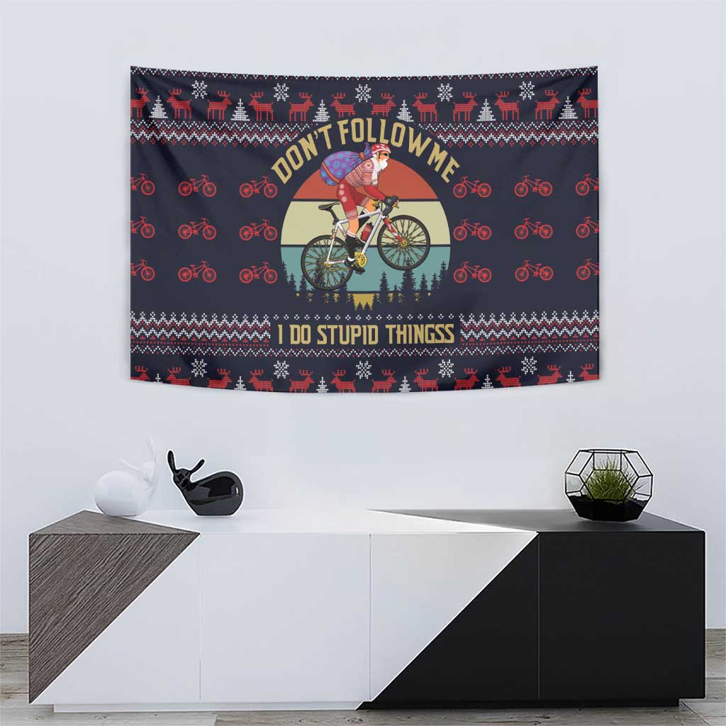 Santa Claus On Mountain Bike Tapestry Christmas Gifts DT04 - Wonder Print Shop