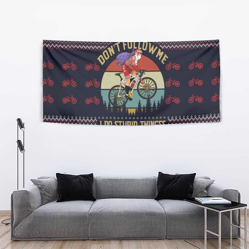 Santa Claus On Mountain Bike Tapestry Christmas Gifts DT04 - Wonder Print Shop