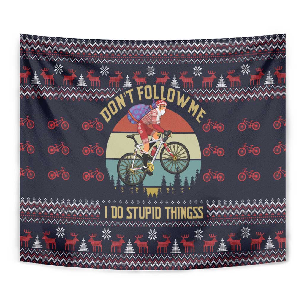 Santa Claus On Mountain Bike Tapestry Christmas Gifts DT04 - Wonder Print Shop