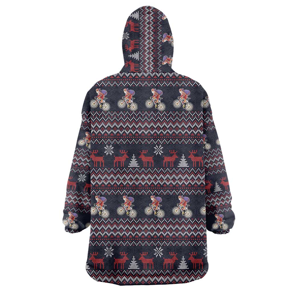 Santa Claus On Mountain Bike Wearable Blanket Hoodie Christmas Gifts DT04 - Wonder Print Shop