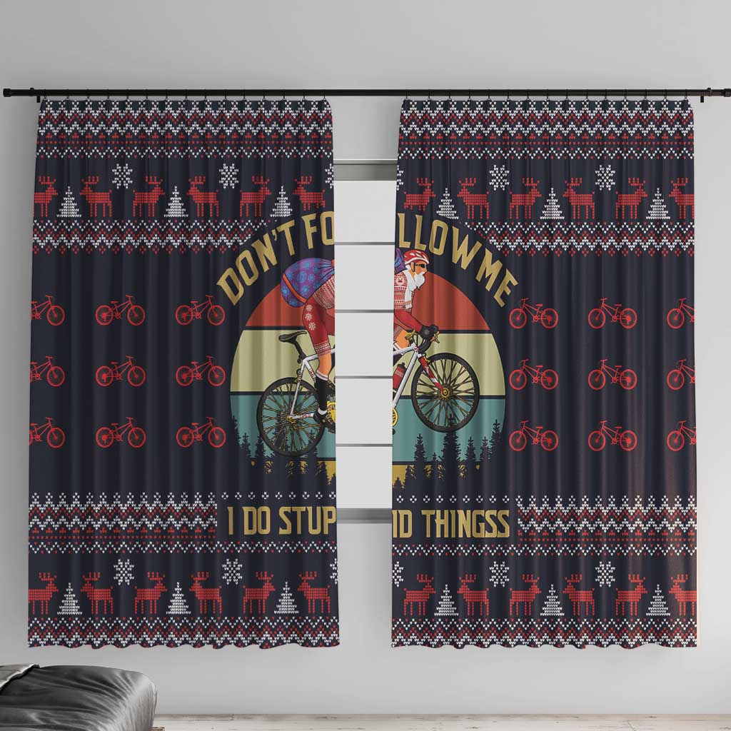 Santa Claus On Mountain Bike Window Curtain Christmas Gifts DT04 - Wonder Print Shop