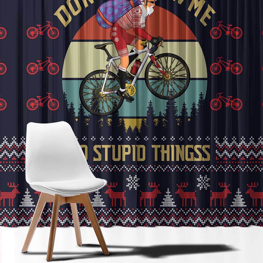 Santa Claus On Mountain Bike Window Curtain Christmas Gifts DT04 - Wonder Print Shop