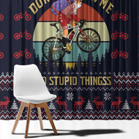 Santa Claus On Mountain Bike Window Curtain Christmas Gifts DT04 - Wonder Print Shop