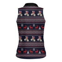 Santa Claus On Mountain Bike Women Sleeveless Polo Shirt Christmas Gifts DT04 - Wonder Print Shop