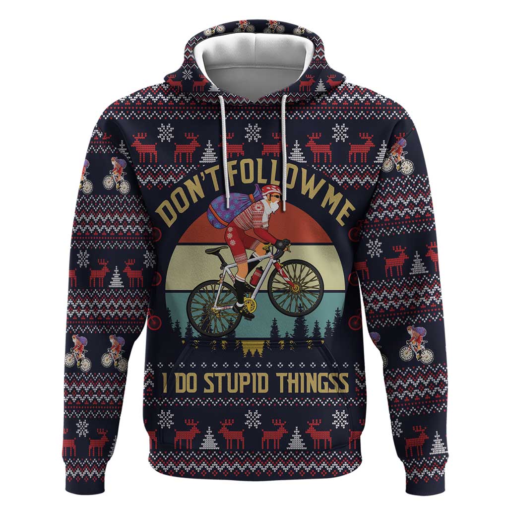 Santa Claus On Mountain Bike Zip Hoodie Christmas Gifts DT04 - Wonder Print Shop