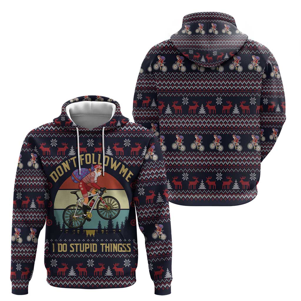 Santa Claus On Mountain Bike Zip Hoodie Christmas Gifts DT04 - Wonder Print Shop