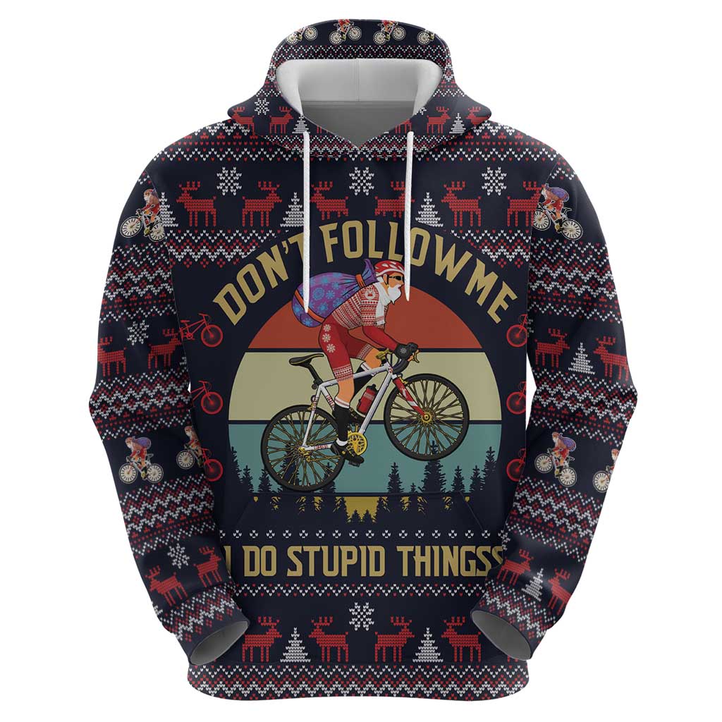 Santa Claus On Mountain Bike Zip Hoodie Christmas Gifts DT04 - Wonder Print Shop