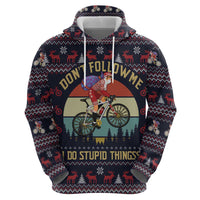 Santa Claus On Mountain Bike Zip Hoodie Christmas Gifts DT04 - Wonder Print Shop