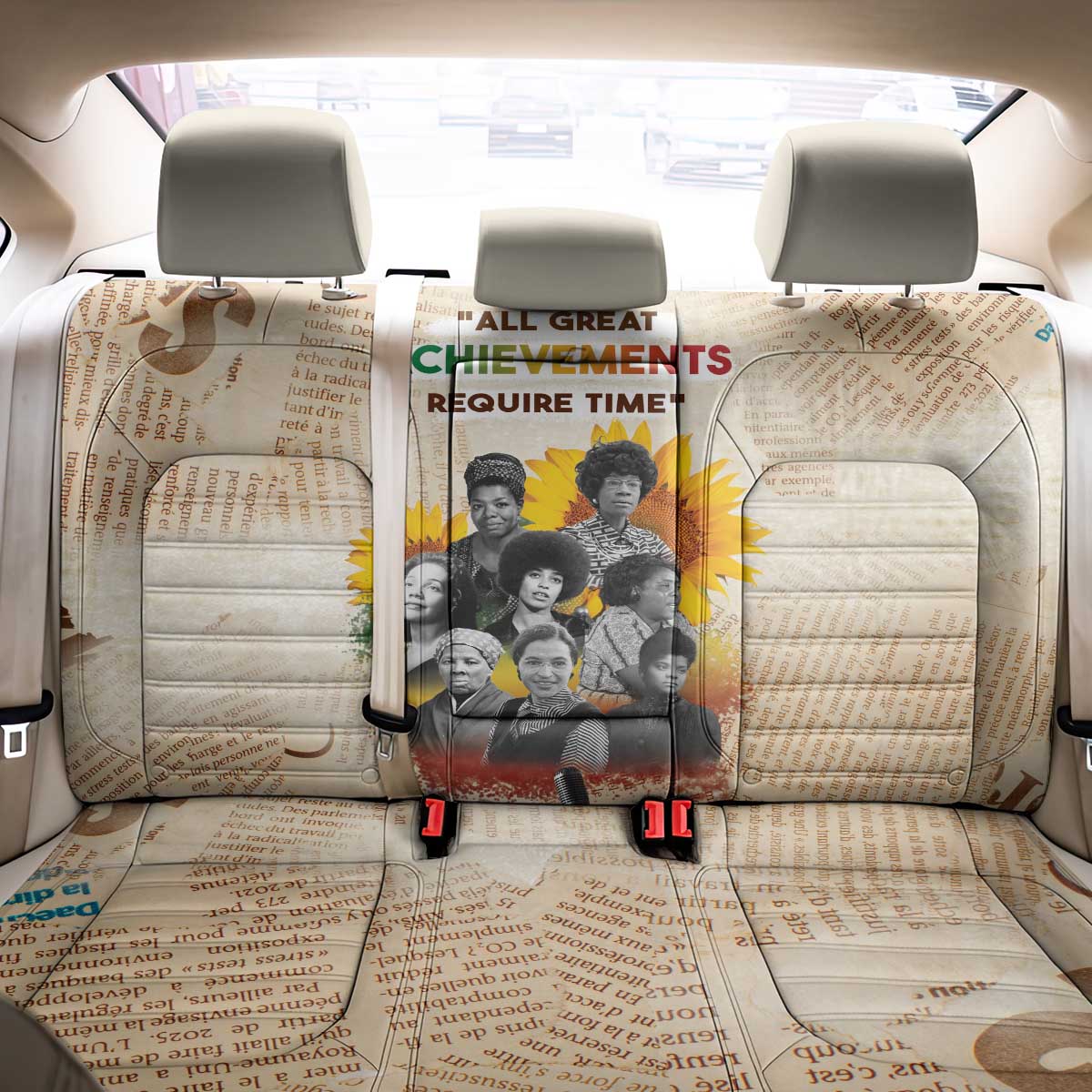 African Back Car Seat Cover Civil Rights Female Leaders Sunflower