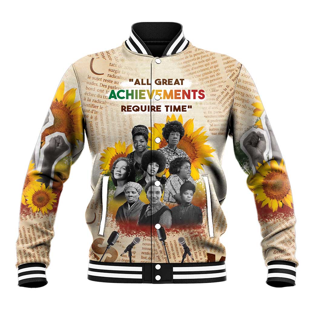 African Baseball Jacket Civil Rights Female Leaders Sunflower