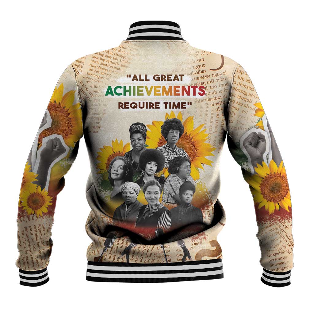 African Baseball Jacket Civil Rights Female Leaders Sunflower