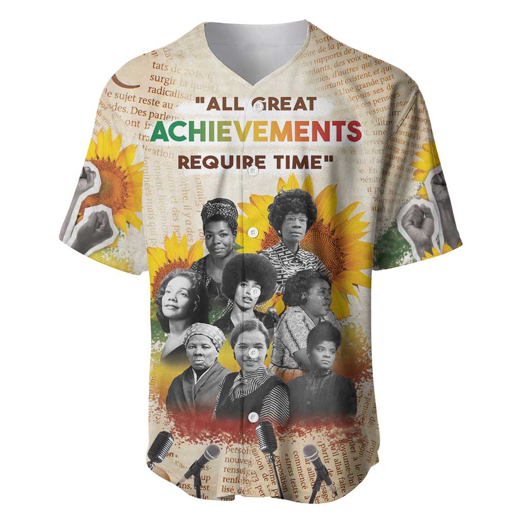 African Baseball Jersey Civil Rights Female Leaders Sunflower