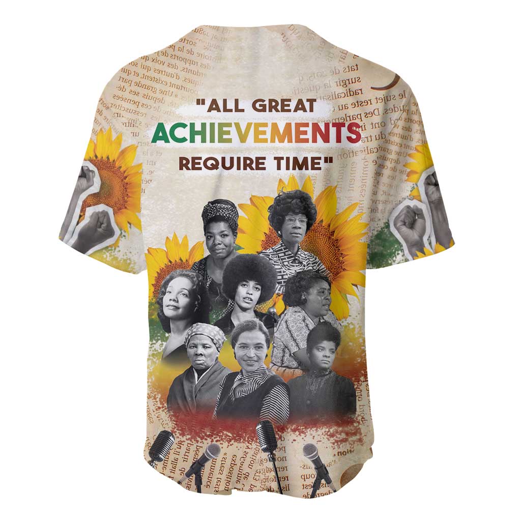 African Baseball Jersey Civil Rights Female Leaders Sunflower