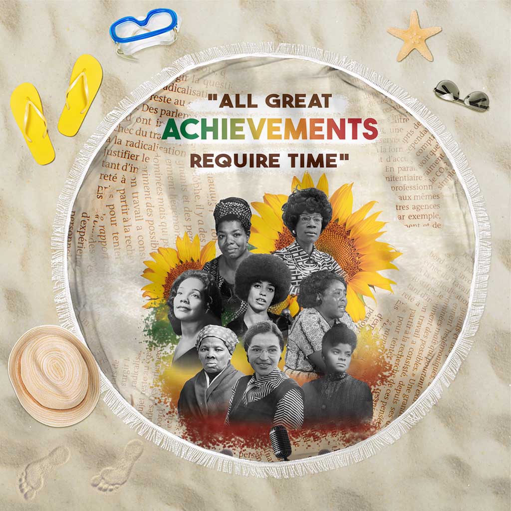 African Beach Blanket Civil Rights Female Leaders Sunflower