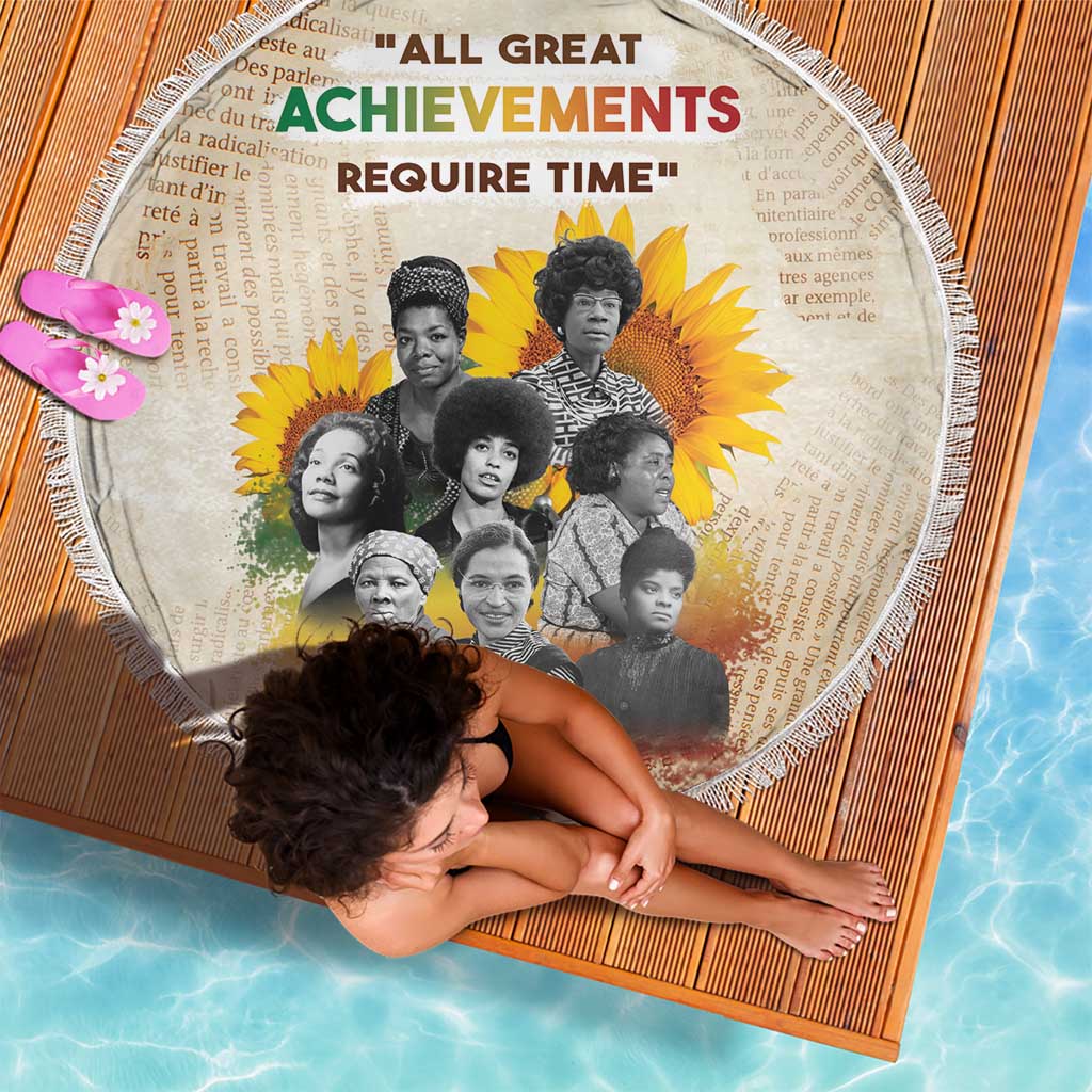 African Beach Blanket Civil Rights Female Leaders Sunflower