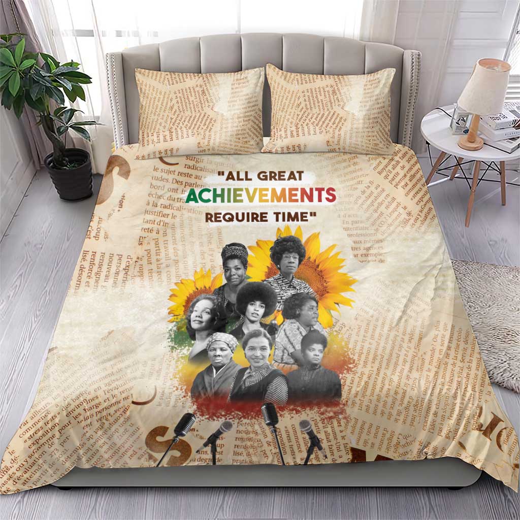 African Bedding Set Civil Rights Female Leaders Sunflower