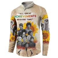 African Button Sweatshirt Civil Rights Female Leaders Sunflower