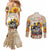 African Couples Matching Mermaid Dress and Long Sleeve Button Shirt Civil Rights Female Leaders Sunflower