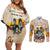 African Couples Matching Off Shoulder Short Dress and Long Sleeve Button Shirt Civil Rights Female Leaders Sunflower