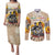 African Couples Matching Puletasi and Long Sleeve Button Shirt Civil Rights Female Leaders Sunflower