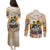 African Couples Matching Puletasi and Long Sleeve Button Shirt Civil Rights Female Leaders Sunflower