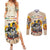 African Couples Matching Summer Maxi Dress and Long Sleeve Button Shirt Civil Rights Female Leaders Sunflower