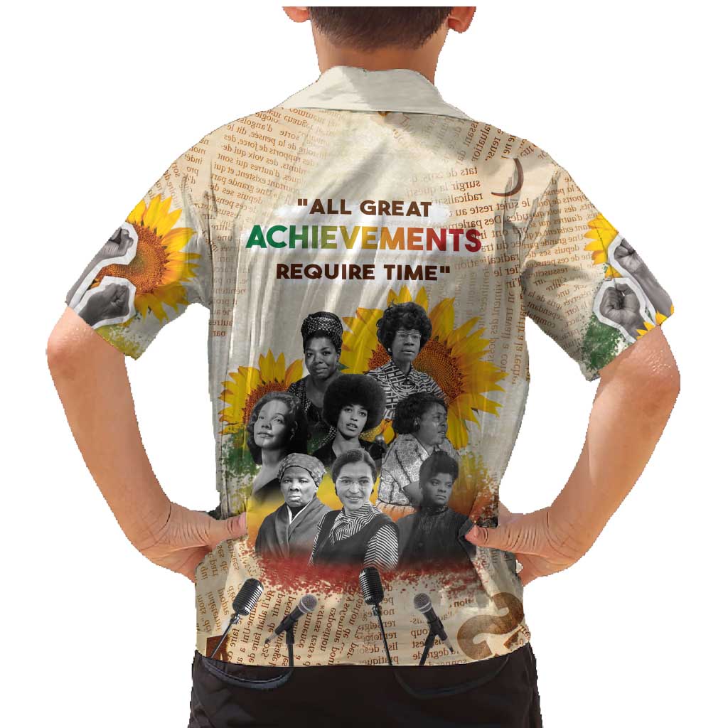 African Family Matching Mermaid Dress and Hawaiian Shirt Civil Rights Female Leaders Sunflower