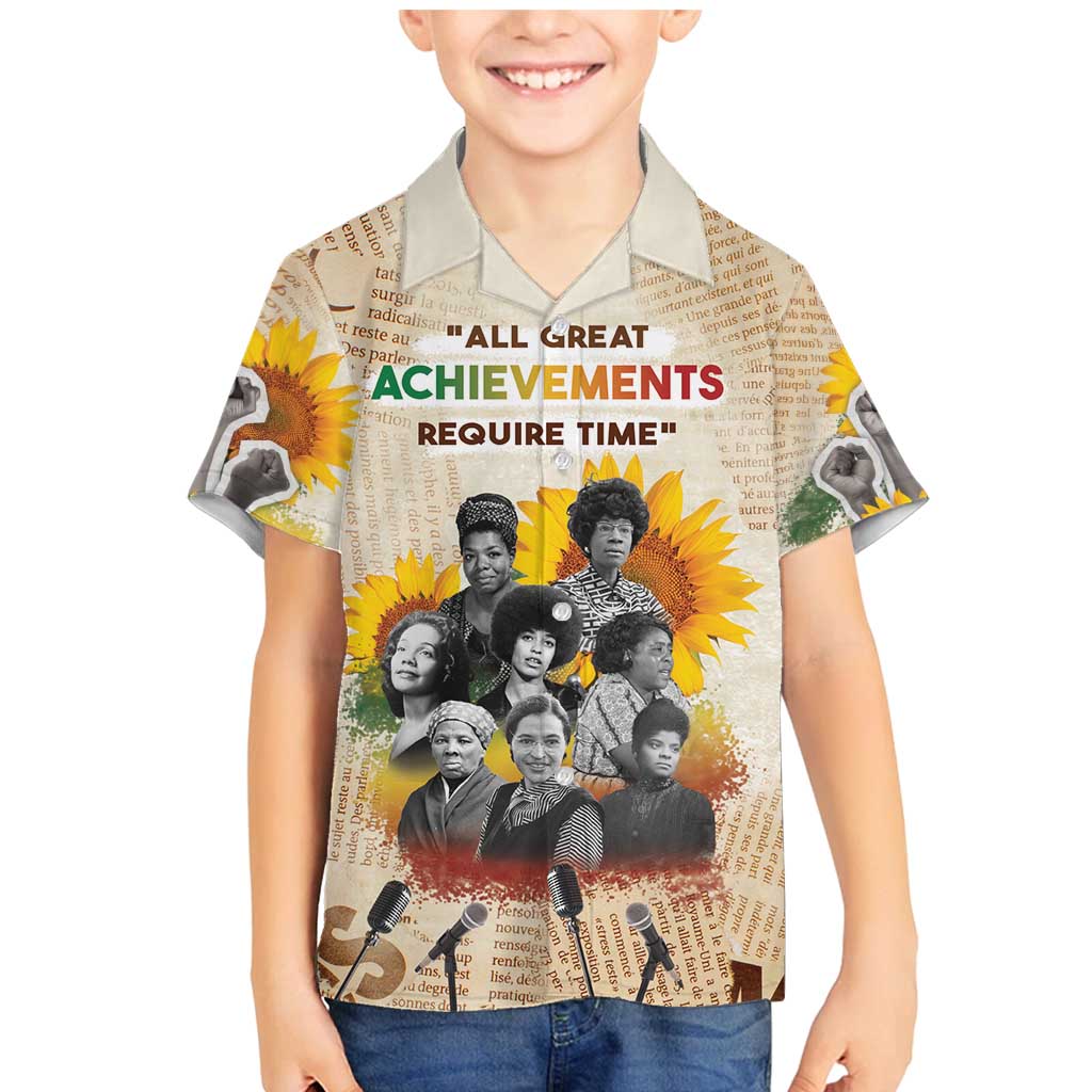 African Family Matching Mermaid Dress and Hawaiian Shirt Civil Rights Female Leaders Sunflower