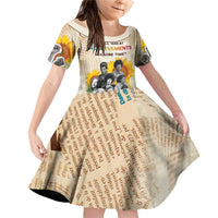 African Family Matching Off Shoulder Short Dress and Hawaiian Shirt Civil Rights Female Leaders Sunflower