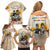 African Family Matching Off Shoulder Short Dress and Hawaiian Shirt Civil Rights Female Leaders Sunflower