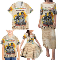 African Family Matching Puletasi and Hawaiian Shirt Civil Rights Female Leaders Sunflower