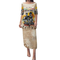 African Family Matching Puletasi and Hawaiian Shirt Civil Rights Female Leaders Sunflower