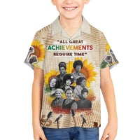 African Family Matching Summer Maxi Dress and Hawaiian Shirt Civil Rights Female Leaders Sunflower