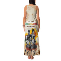 African Family Matching Tank Maxi Dress and Hawaiian Shirt Civil Rights Female Leaders Sunflower