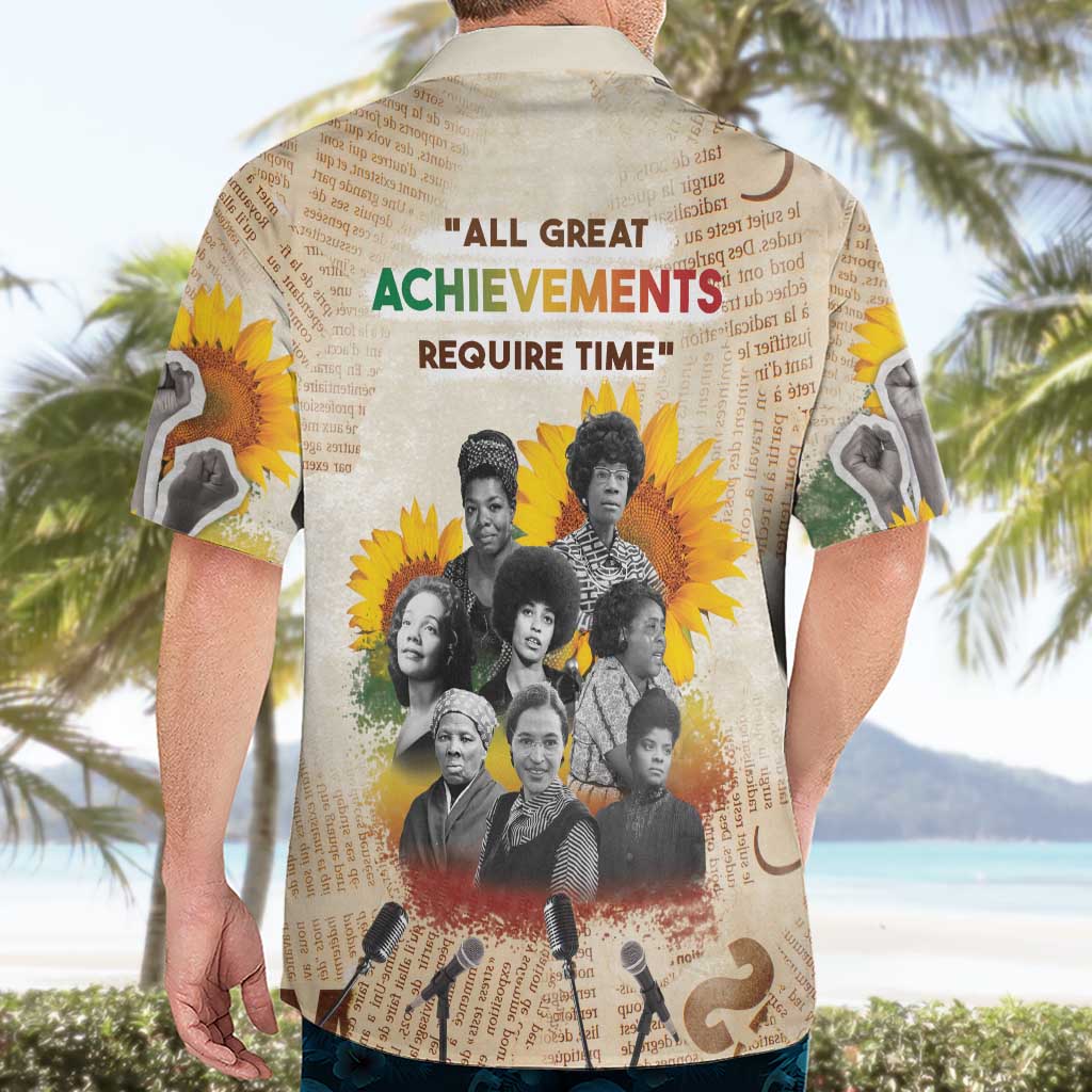 African Hawaiian Shirt Civil Rights Female Leaders Sunflower