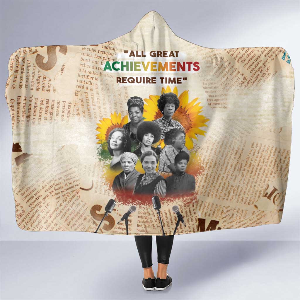 African Hooded Blanket Civil Rights Female Leaders Sunflower