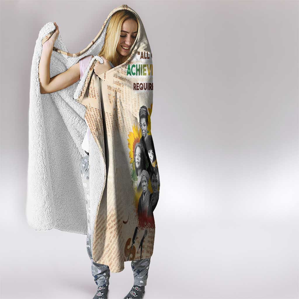 African Hooded Blanket Civil Rights Female Leaders Sunflower