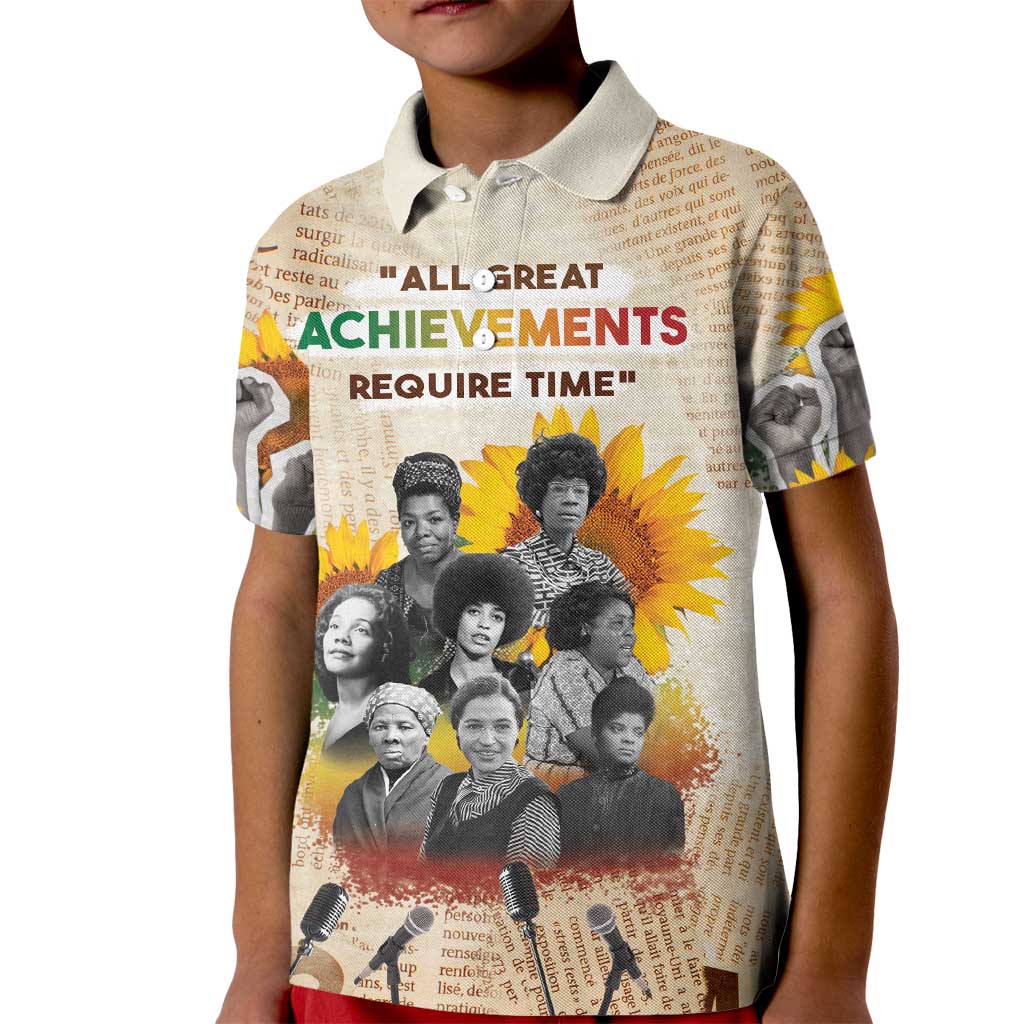 African Kid Polo Shirt Civil Rights Female Leaders Sunflower