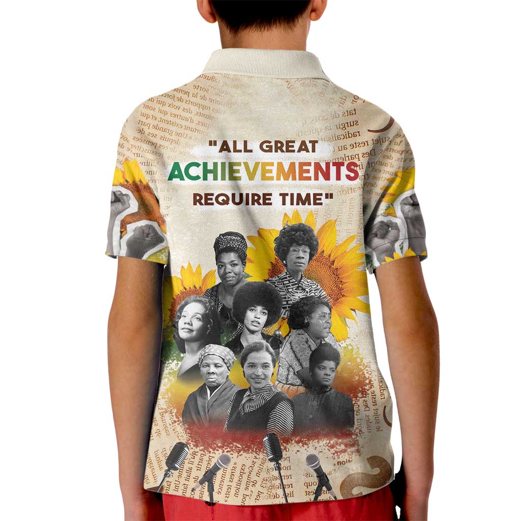 African Kid Polo Shirt Civil Rights Female Leaders Sunflower